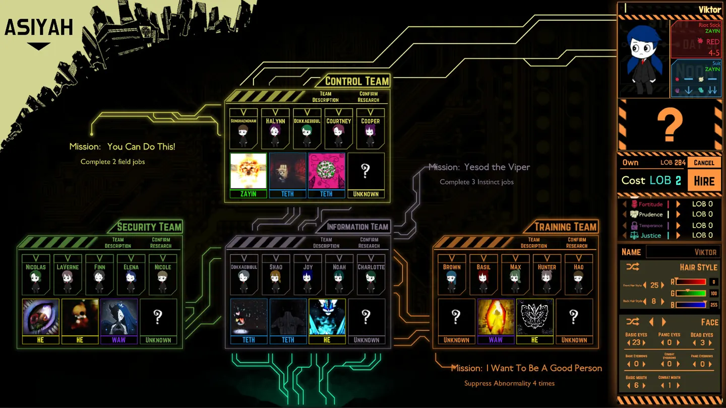 Lobotomy Corporation gameplay screenshot 1