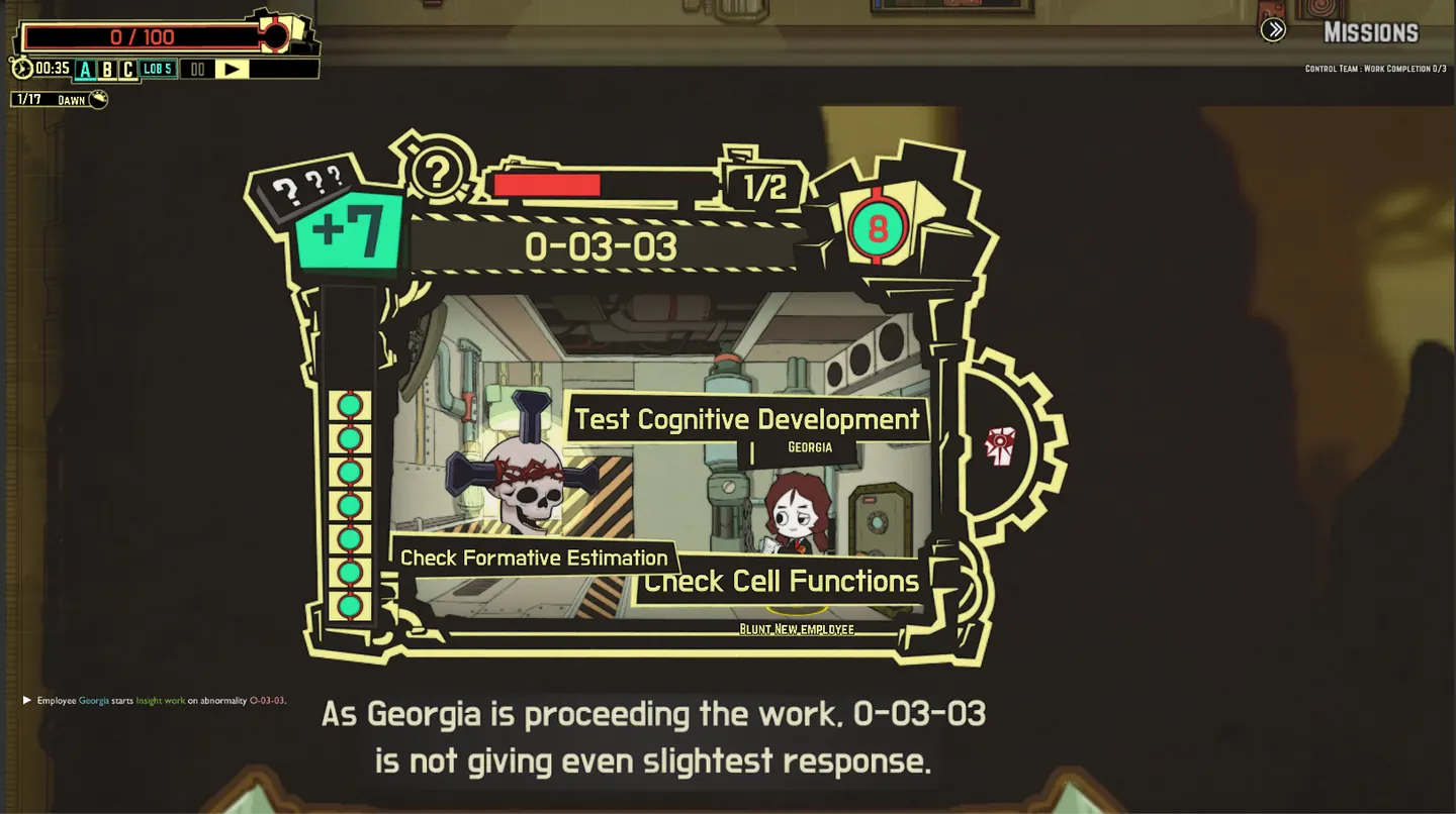 Lobotomy Corporation gameplay screenshot 3